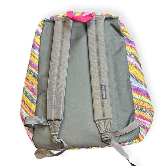 JANSPORT Multicolor Rainbow Stripe SuperBreak Backpack One Size - Picture 2 of 4